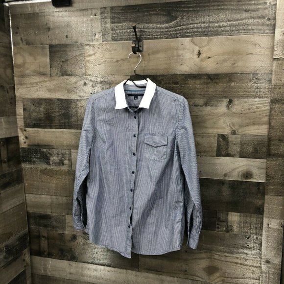 Tommy Hilfiger Collared Striped Shirt Size Medium - Picture 2 of 7